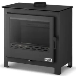 B MAX E Modern Fristående Vedspis med Vattenmantel - 26 kW - Centralvärmeanslutning Vedeldade Kaminer