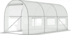 Viking Choice Hobbyväxthus 4,5x2x2m - Hållbar, UV-beständig PE-täckning, 9m² odlingsyta