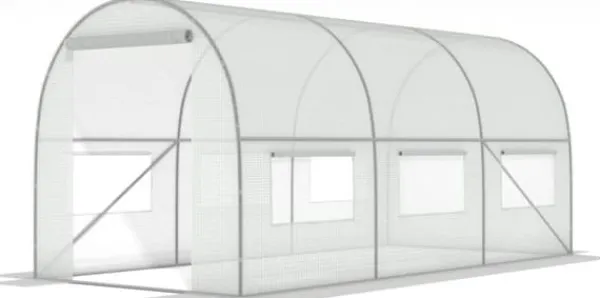 Viking Choice Hobbyväxthus 4,5x2x2m - Hållbar, UV-beständig PE-täckning, 9m² odlingsyta