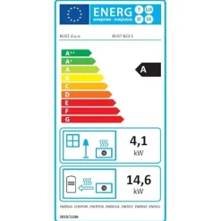 Clearance vedeldad kamin 22 kW, antracit - C - Mindre slitage Vedeldade Kaminer