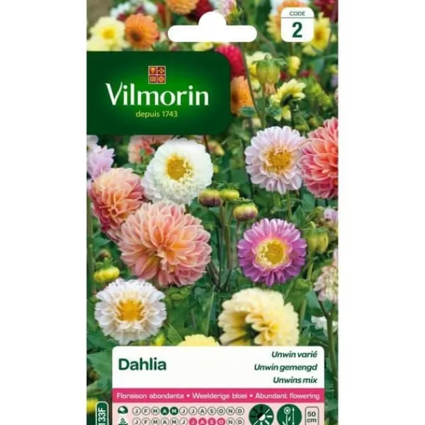 Outlet VILMORIN Dahlia Unwin varierad Fröer & Lökar