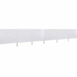 Hot Vindskydd 6 paneler tyg 800x80 cm vit Vinddekoration