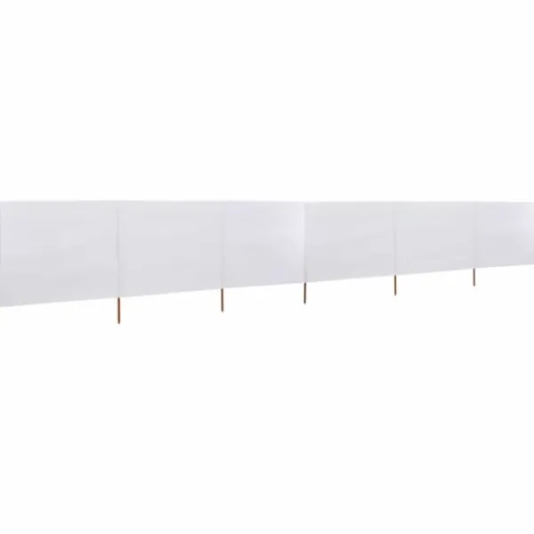 Hot Vindskydd 6 paneler tyg 800x80 cm vit Vinddekoration