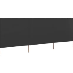 Discount Vindskydd 3 paneler tyg 400x80 cm antracit Vinddekoration