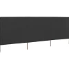vidaXL Vindskydd 3 paneler tyg 400x120 cm antracit