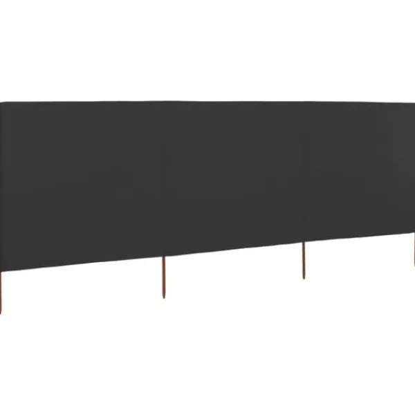 vidaXL Vindskydd 3 paneler tyg 400x120 cm antracit