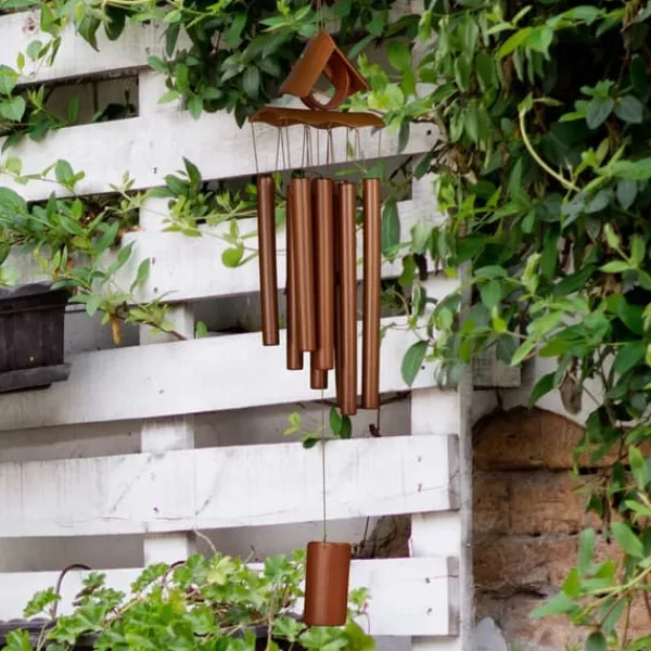 Vindspel, Bambutak med spets, 68x14x7 cm, Brun
