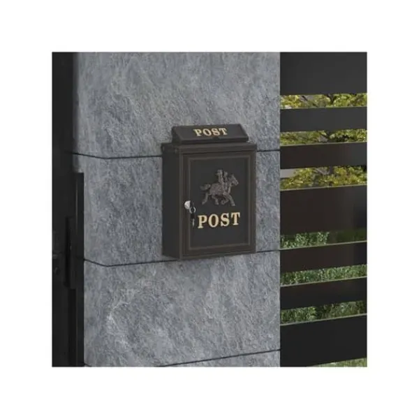 vidaXL Vintage väggpostlåda - - Bronze - Gjutet aluminium - 29x13x41 cm - Rostbeständig - Vattentät