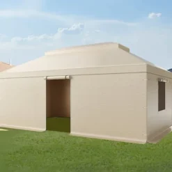 Vinterpaviljongöverdrag, 3,66x6,10m, Dubbel nivå, Sidoväggar, Nätfönster, Högdensitets PE-Förvaringskydd