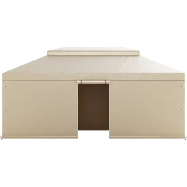 Vinterpaviljongöverdrag, 3,66x6,10m, Dubbel nivå, Sidoväggar, Nätfönster, Högdensitets PE-Förvaringskydd