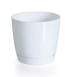 Vit blomkruka med fat COUBI DUOP280-S449