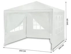 Vit trädgårdspaviljong 3x3m 4936
