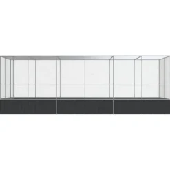 Discount Voljär med utbyggnad silver 625x207x212 cm stål Växthus