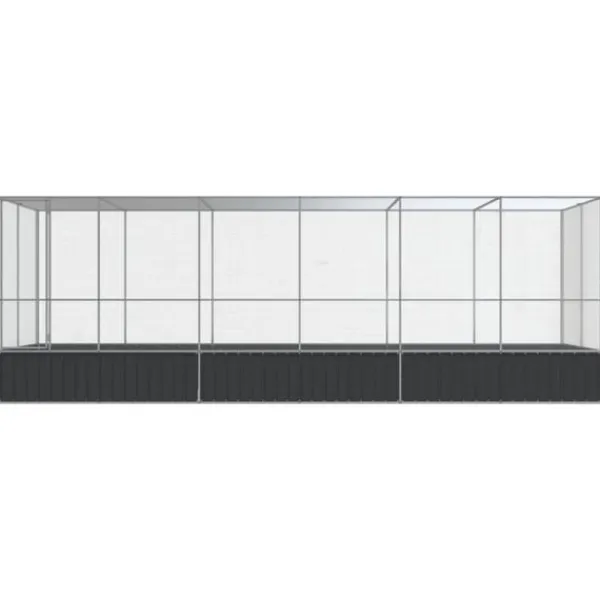 Discount Voljär med utbyggnad silver 625x207x212 cm stål Växthus