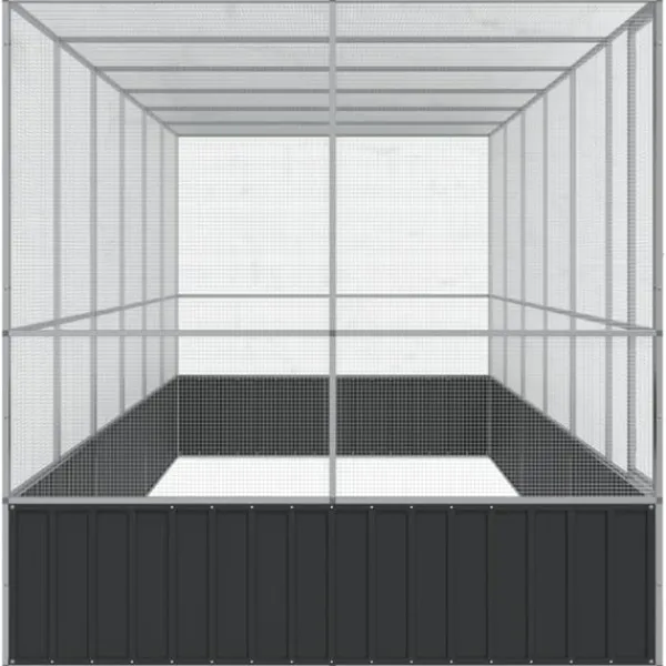 Discount Voljär med utbyggnad silver 625x207x212 cm stål Växthus