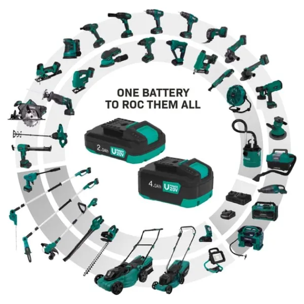 Vonroc Batteridriven gräsklippare 20V – 32 cm – Borstlös motor – Inkl. batteri/laddare