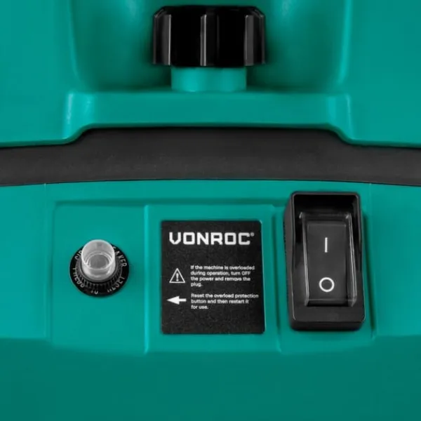Vonroc Kompostkvarn – 2500W – Strimlar grenar upp till Ø45mm – Med 45L uppsamlingspåse & säkerhetsskydd