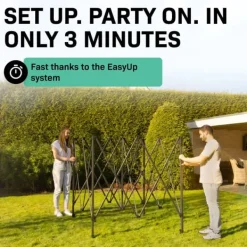Vonroc Partytält Easy-Up – 3x3 m, UV-Skydd, Vattentåligt, Enkel Montering för Trädgårdsfester och Evenemang