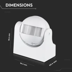 Discount V-Tac Infraröda Rörelsesensor 180° IP44 Vit 1200W Inomhus/Ute Mod.1354 Rörelsedetektorer
