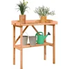 Sale Växtbord med hylla i massivt granträ - Perfekt för trädgård och uteplats | Färg: Brun | Storlek: 78x38x82,5 cm Planteringsbänkar
