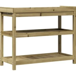 Outlet Växtbord med hyllor i impregnerad furu 108x45x86,5 cm | Färg: Natur | Storlek: 108x45x86,5 cm Planteringsbänkar