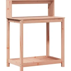 Clearance Växtbord med hyllor i massivt douglasträ - Planteringsbord | Storlek: 82,5x50x109,5 cm | Färg: Natur Planteringsbänkar