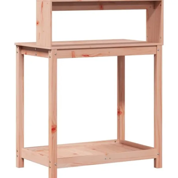 Clearance Växtbord med hyllor i massivt douglasträ - Planteringsbord | Storlek: 82,5x50x109,5 cm | Färg: Natur Planteringsbänkar
