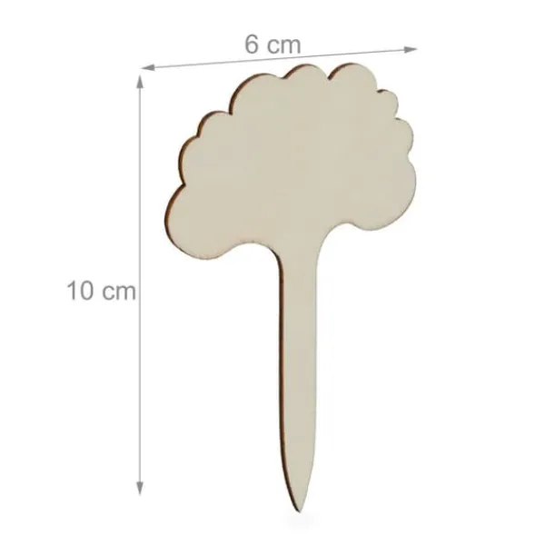Online Växtetiketter, 10x6x0,2 cm, Natur, Trä Trädgårdsprydnader