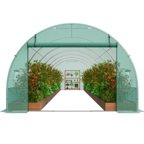 Växthus, Gångtunnel, 890x295x198 cm, Grön, Stålram