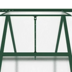 Växthus i aluminium med grön ram – Väderbeständig och UV-skyddad | Storlek: 169x169x202 cm