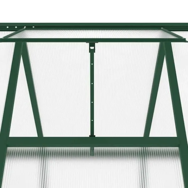 Växthus i aluminium med grön ram – Väderbeständig och UV-skyddad | Storlek: 169x169x202 cm