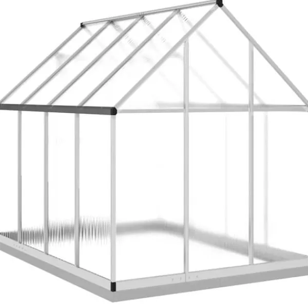 Växthus i aluminium 224x169x202 cm - Väderbeständig & UV-skydd | Färg: Silver | Storlek: 224x169x202 cm