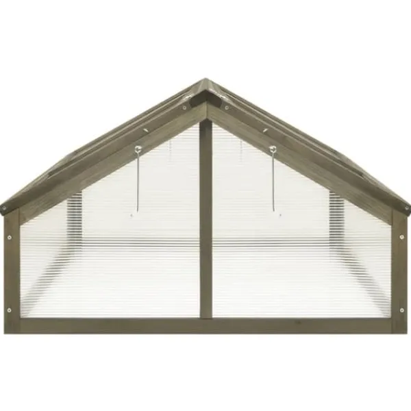 Växthus i trä med polykarbonat - Skydd för örter och växter | Färg: Grå | Storlek: 114x80x50 cm