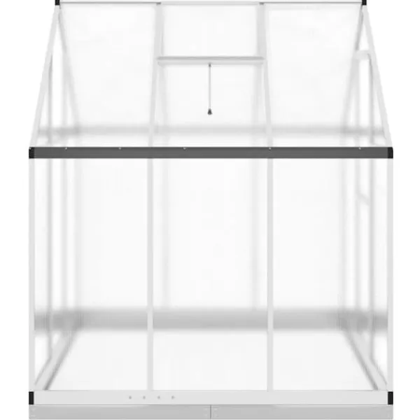 Växthus med aluminiumram - Väderbeständigt och stabilt | Storlek: 169x169x202 cm | Färg: Silver