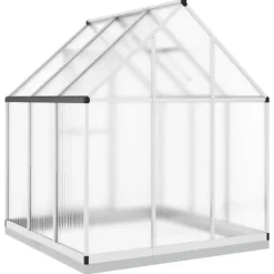Växthus med aluminiumram - Väderbeständigt och stabilt | Storlek: 169x169x202 cm | Färg: Silver