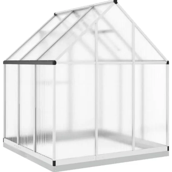 Växthus med aluminiumram - Väderbeständigt och stabilt | Storlek: 169x169x202 cm | Färg: Silver