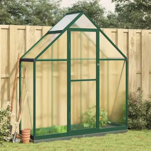 Växthus med grön aluminiumram - Robust och väderbeständig | Storlek: 169x58x202 cm