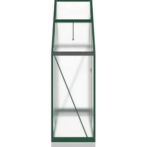 Växthus med grön aluminiumram - Robust och väderbeständig | Storlek: 169x58x202 cm
