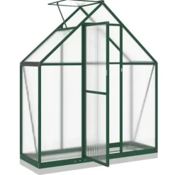Växthus med grön aluminiumram - Robust och väderbeständig | Storlek: 169x58x202 cm