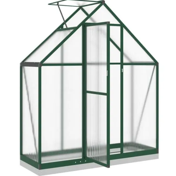 Växthus med grön aluminiumram - Robust och väderbeständig | Storlek: 169x58x202 cm