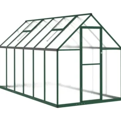 vidaXL Växthus med ram grön 334x169x195 cm aluminium