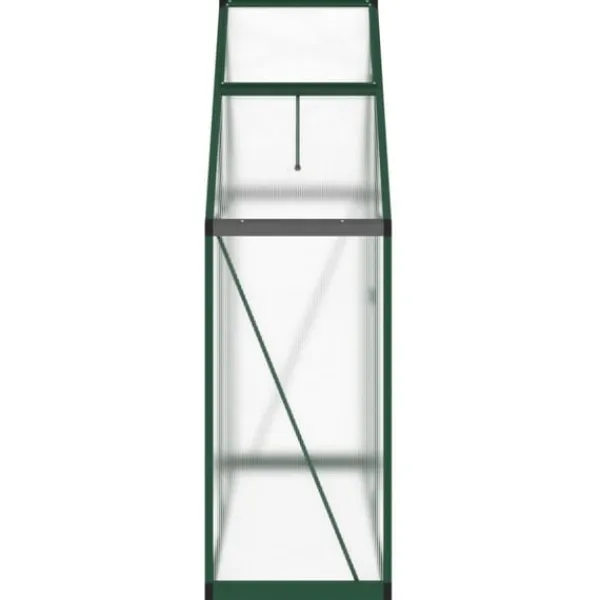 New Växthus med ram grön 169x58x195 cm aluminium Växthus
