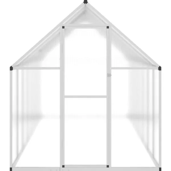 vidaXL Växthus med ram silver 445x169x195 cm aluminium