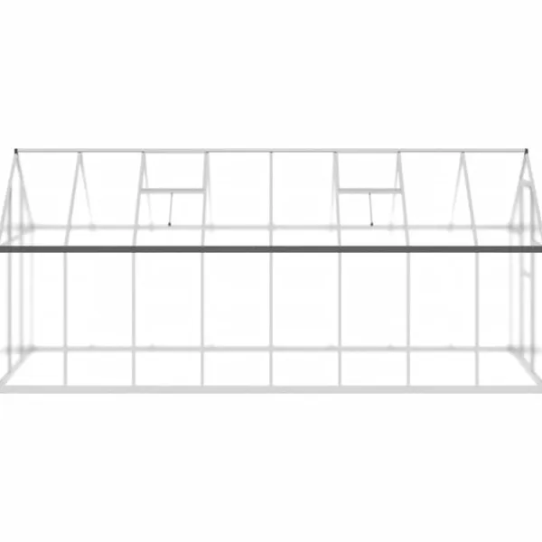 vidaXL Växthus med ram silver 445x169x195 cm aluminium