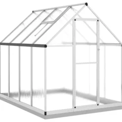 vidaXL Växthus med ram silver 224x169x202 cm aluminium