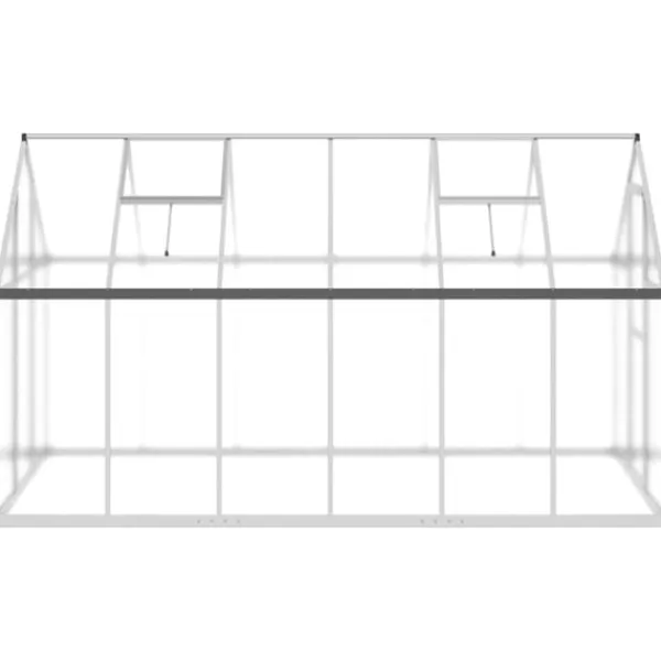 vidaXL Växthus med ram silver 334x169x195 cm aluminium