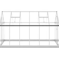 vidaXL Växthus med ram silver 334x169x202 cm aluminium