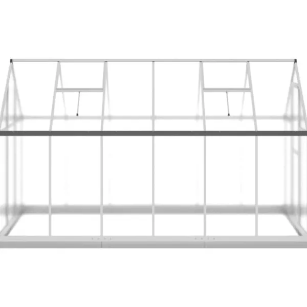 vidaXL Växthus med ram silver 334x169x202 cm aluminium