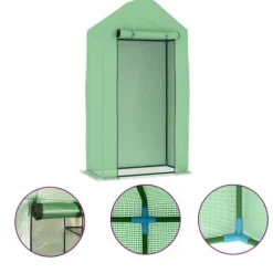 Clearance Växthus med stålram 0,5 m² 1x0,5x1,9 m Växthus