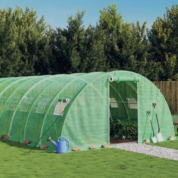 Sale Växthus med stålram grön 24 m² 6x4x2 m Växthus